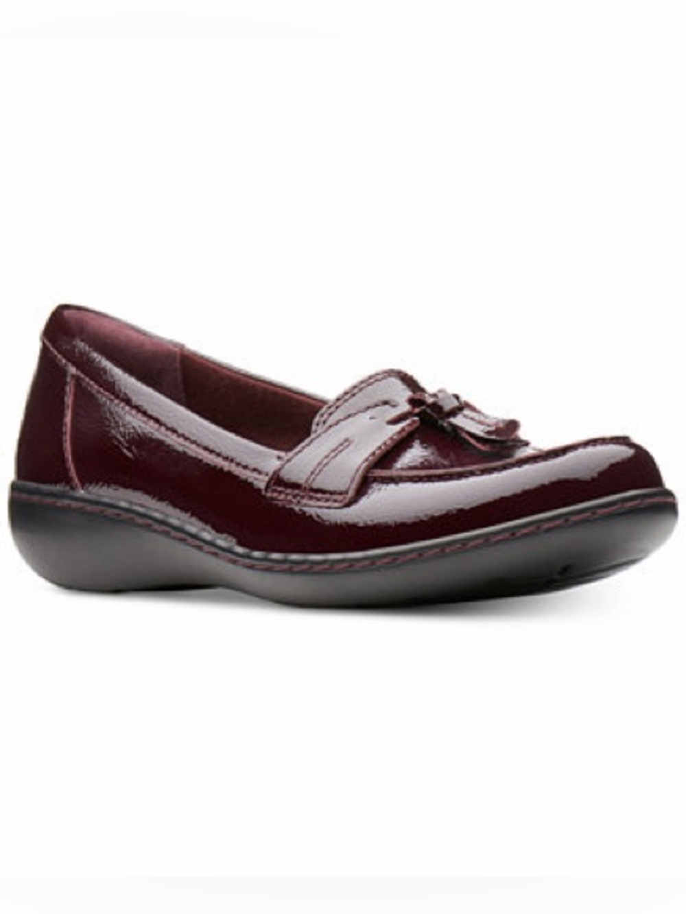 Clarks Collection Ashland Bubble Burgundy Patent Leather Loafers 7.5